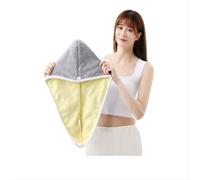INF Bonnet de douche doux en polaire corail avec double couche Gris