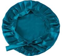 INF Bonnet de nuit ajustable en soie pour cheveux longs, 100 % soie de mûrier Bleu