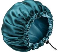 INF Bonnet de nuit en satin double couche avec élastique de réglage Vert