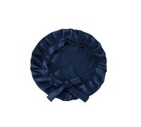 INF Bonnet de nuit pour cheveux longs, 100% soie de mûrier Bleu marine