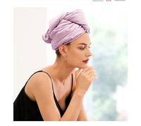 INF Bonnet de séchage double couche pour cheveux en soie artificielle Violet
