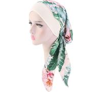 INF Bonnet Foulard en Soie Artificielle, Bandeau Élastique, Coiffe Pirate Vert