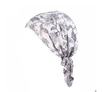 INF Bonnet Turban en Coton Imprimé Élastique - Chimiothérapie, Bandana - Confort & Style - Multi-couleurs Blanc
