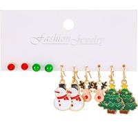 INF Boucles d'oreilles de Noël, 5 paires Multicolore