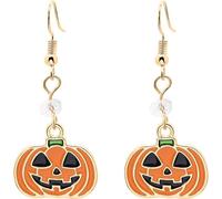 INF Boucles d'oreilles drôles de citrouille sur le thème d'Halloween 1 paire Jaune