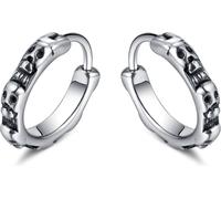 INF Boucles d'oreilles vintage avec tête de mort Argent