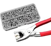 INF Boutons poussoirs avec outils 100 pièces 9,5 mm Argent