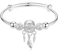 INF Bracelet avec attrape-rêves ajustable Argent