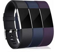 INF Bracelet compatible avec Fitbit Charge 2, paquet de 3 (S) Noir/Bleu/Violet
