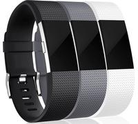 INF Bracelet compatible avec Fitbit Charge 2, paquet de 3 (S) Noir/Gris/Blanc