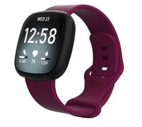 INF Bracelet compatible avec Fitbit Sense/Versa 3 en silicone rouge vin, petit modèle