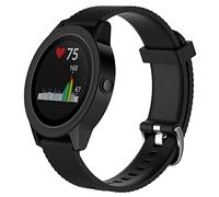 INF Bracelet Compatible avec Garmin Vivoactive 3 / Vivomove/Vivomove HR, Bracelet de Remplacement en Silicone Souple 20 mm pour Vivoactive 3 Music/Forerunner 245/645 Music, Noir