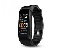 Bracelet d'activité avec moniteur de fréquence cardiaque, pouls, oxygène sanguin Black
