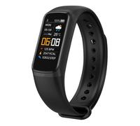 INF Bracelet d'activité avec moniteur de pouls, d'oxygène sanguin et podomètre Le noir