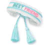 INF Bracelet d'amitié brodé avec dentelle et lettres personnalisables Bleu
