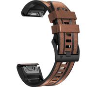 INF Bracelet de montre en cuir pour Garmin Fenix 7 Pro/7X Marron 26 mm