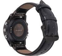 INF Bracelet de montre en cuir véritable pour Garmin Fenix 7X 7S Le noir 26 mm