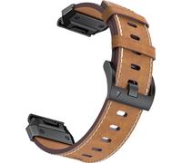 INF Bracelet de montre en cuir véritable pour Garmin Fenix 8/7X/7/6/5/965 Marron 22 mm