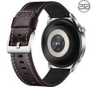 INF Bracelet de montre en cuir véritable pour Samsung Galaxy Watch 4 Coffee + black 22 mm