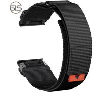 INF Bracelet de montre en nylon 26 mm pour Garmin Fenix 8/7X Pro/5X/6X Le noir
