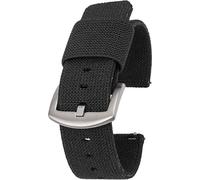 INF Bracelet de montre en nylon avec barrettes à ressort à dégagement rapide Le noir 24 mm