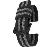 INF Bracelet de montre en nylon avec barrettes à ressort à dégagement rapide Noir + Gris 24 mm