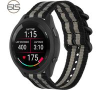 INF Bracelet de montre en nylon pour Garmin Forerunner 965/955/945/935/255/265 Noir + Gris 22 mm