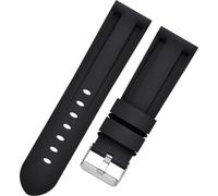 INF Bracelet de montre en silicone pour Panerai Luminor Marina Le noir 24 mm