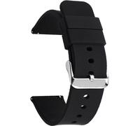 INF Bracelet de montre universel en silicone Le noir 20 mm