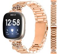 INF Bracelet en acier inoxydable rose doré pour Fitbit Versa 3/4/Sense 2
