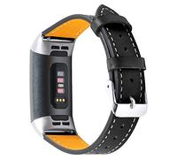 INF Bracelet en cuir noir pour Fitbiti Charge 3 4 Bande de remplacement classique