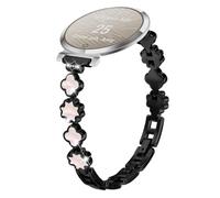 INF Bracelet en métal élégant avec motif trèfle et nacre compatible avec Garmin Lily 2 - Alliage de zinc - 18,4 cm x 1,4 cm - Réglable - Fermeture sécurisée