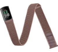 INF Bracelet en nylon pour Fitbit Charge 5 6 bande de poignet réglable marron confortable Rose