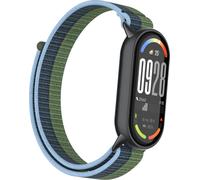 INF Bracelet en nylon pour Xiaomi 10/9/8 (version standard) avec embout métal Vert+Bleu