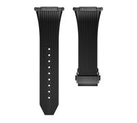 INF Bracelet en silicone pour Samsung Galaxy Watch 7 47 mm Ultra - Confort premium - Clips métalliques - Noir - 12,4 cm - Élégant bracelet de rechange pour le sport et le quotidien
