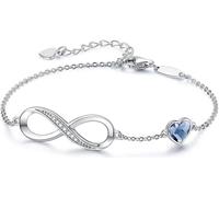 INF Bracelet infini avec cœur Argent