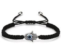 INF Bracelet Macramé avec main protectrice Hamsa noir