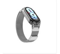 Bracelet magnétique pour Xiaomi Mi Band avec étui transparent Silver Xiaomi Mi Band 3/4/5/6