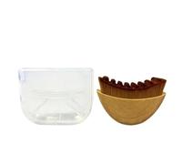 INF Brosse de massage lymphatique pour le visage avec couvercle - Contour en forme de faucille pour ligne de mâchoire - Poils en nylon doux - Design ergonomique