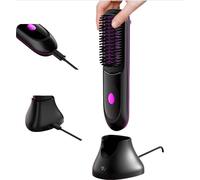 INF Brosse Lissante Ionique LCD Sans Fil Portable pour Coiffure Facile Le noir