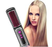 INF Brosse Lissante Rechargeable Sans Fil - Peigne Coiffant Portable Anti-Brûlure pour Tous Types de Cheveux