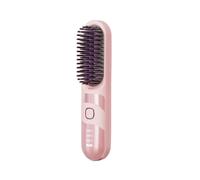 INF Brosse Lissante Sans Fil - Portable et Rechargeable avec Température Réglable pour Tous Types de Cheveux Rose
