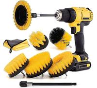 INF Brosses à récurer pour perceuse/visseuse Jaune 8 pièces