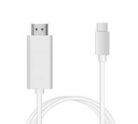 INF Câble adaptateur USB-C vers HDMI Câble HDMI Full HD 4K UHD 1080p pour ordinateur portable avec USB-C 2 mètres Blanc