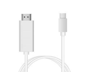 INF Câble adaptateur USB-C vers HDMI Câble HDMI Full HD 4K UHD 1080p pour ordinateur portable avec USB-C 2 mètres Blanc