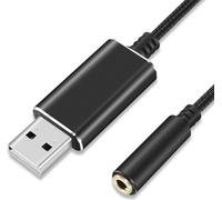 INF Câble Audio USB Externe 3.5mm pour PC, Microphone et Casque