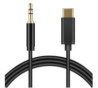 INF Câble Audio USB Type-C vers 3.5mm, Adaptateur Casque Voiture, Fil Cuivre, Noir, 1M/2M 2m