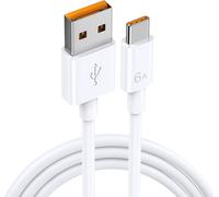 INF Câble de charge USB-C ultra rapide 66 W 6 A, compatible avec Huawei, Xiaomi Blanc 1 m