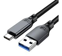 INF Câble USB 3.2 Type-C: Transfert de données haute vitesse 10 Gbps et charge rapide 60 W pour téléphones et ordinateurs Le noir 3