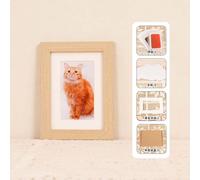 INF Cadre Photo Souvenir Animal de Compagnie MDF avec Encre et Cartes Couleur du bois